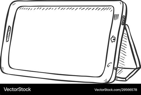 Single sketch tablet pc Royalty Free Vector Image