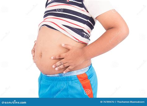 Little boy fat show belly stock photo. Image of cheerful - 76789476