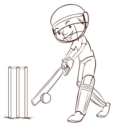 Cricket Bat Coloring Pages to Print