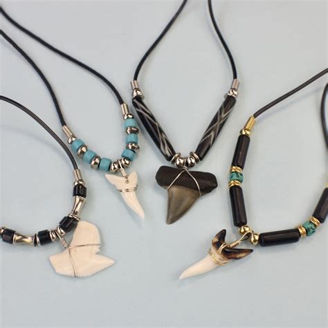 Shark Teeth and Boar Tusk Necklaces