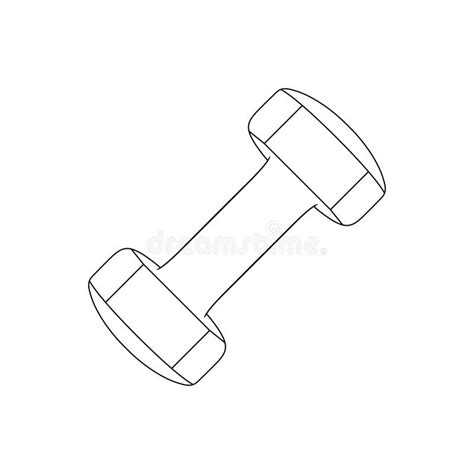 Dumbbell Outline Icon Illustration on White Background Stock Vector ...