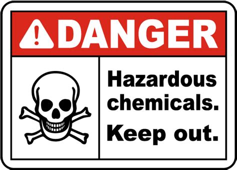 Danger Hazardous Chemicals Sign - Claim Your 10% Discount