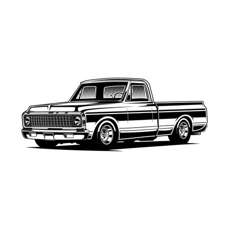 pickup truck silhouette pickup truck black and white 3559272 Vector Art ...