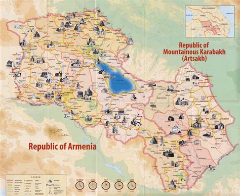 Map of Monuments of the Republic of Armenia and the Nagorno-Karabakh Republic (Artsakh) in ...