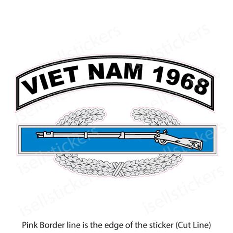 Combat Infantry Badge 1968 Vietnam Military Vinyl Bumper Sticker Window Decal – I Sell Stickers ...