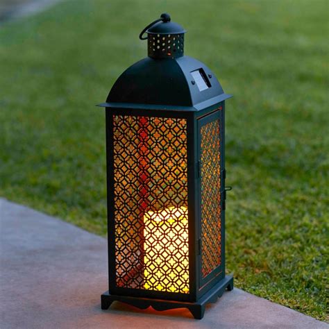 Moroccan Solar Powered LED Garden Flameless Candle Lantern | Fresh ...