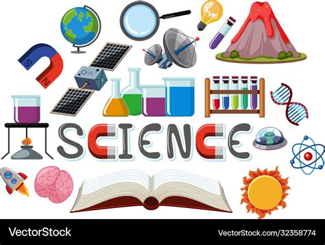 Science logo with education objects Royalty Free Vector