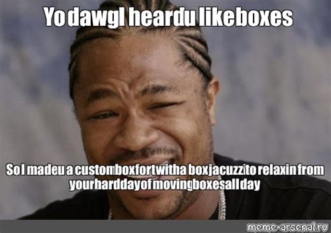 Meme: "Yo dawg I heard u like boxes So I made u a custom box fort with ...