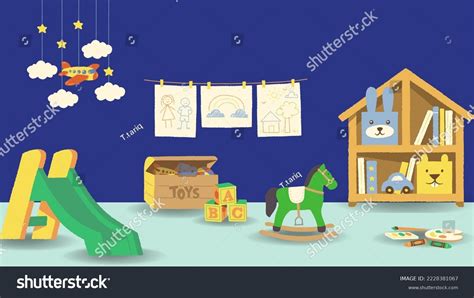 Kids Room Clean Tidy Cartoon Vector Stock Vector (Royalty Free ...