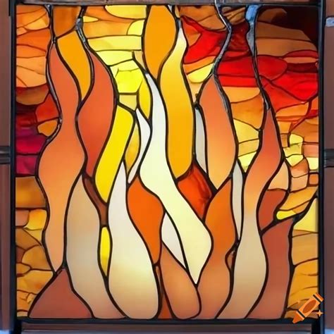 Fire stained glass artwork on Craiyon