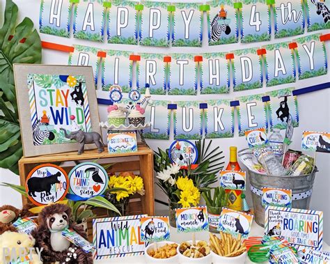 Party Animals Instant Download Birthday Party Package Party Animal Zoo ...