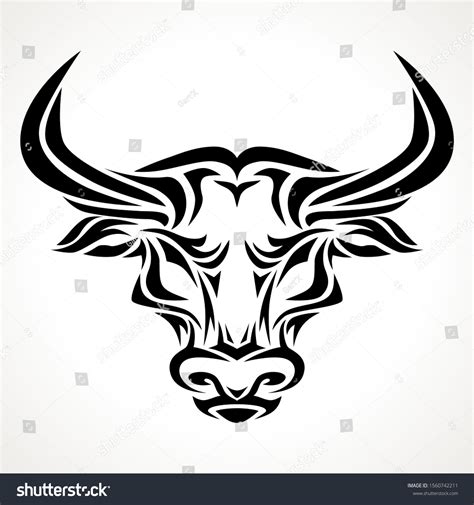 Symbols Bull Head Simple Black Stock Illustration 1560742211 | Shutterstock