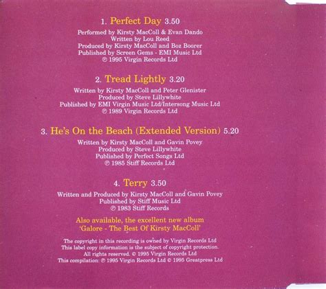 Perfect Day (CD single) - Kirsty MacColl