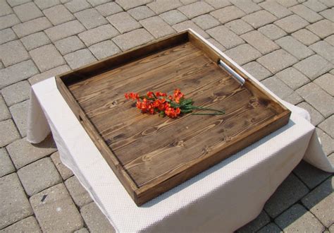 Rustic Ottoman Tray Wooden Tray Serving Tray Coffee Table