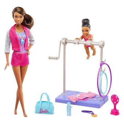 Barbie Careers Brunette Gymnastics Coach Doll and Playset | Barbie toys ...