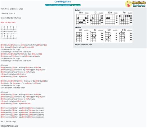 Chord: Counting Stars - tab, song lyric, sheet, guitar, ukulele | chords.vip