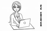 Laptop Coloring Page sketch template