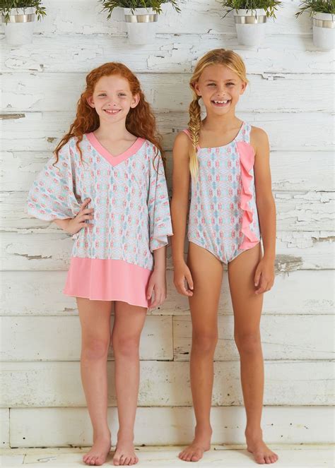 Bunglo Beach Swim Suit and Cover Up Set | Swimwear girls, Kids swimwear girls, Girls outfits tween