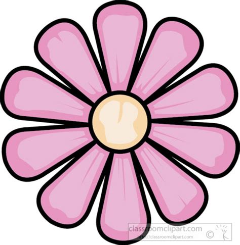 Flowers Clipart- single-pink-flower-clipart - Classroom Clipart