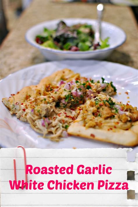 Slow Cooker Roasted Garlic White Chicken Pizza - Becky's Best Bites