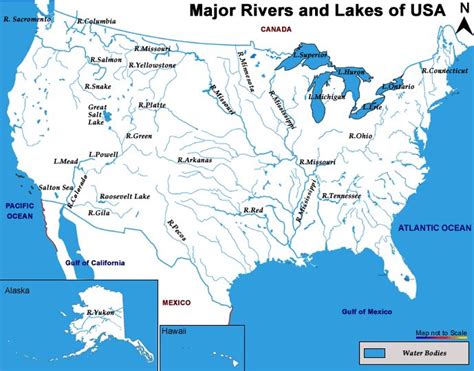 lakes and rivers of the united states map | Work-Related Resources ...