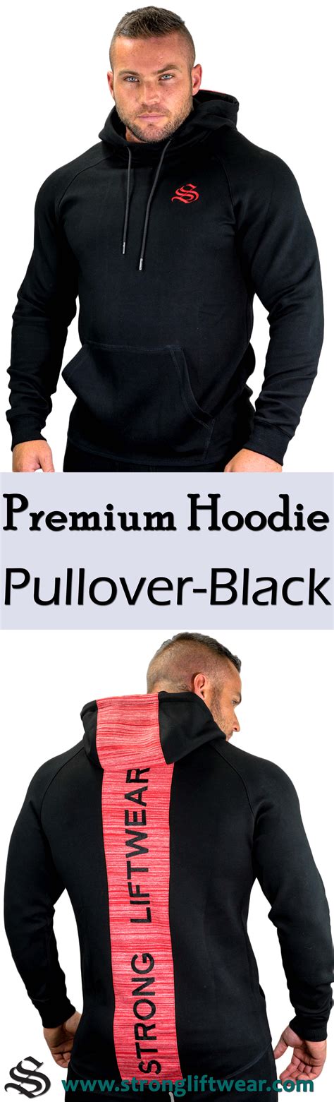 Premium Hoodie- Pullover - Black │gym wear │fitness wear │fitness ...