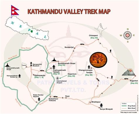 Kathmandu Valley Trekking Map | Village tours, Kathmandu valley, Kathmandu