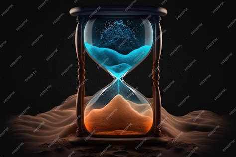 Premium Photo | Hourglass with glowing sand background wallpaper