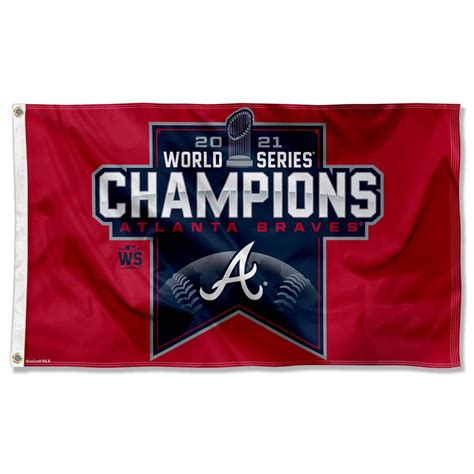 Buy WinCraft Atlanta Braves World Series 2021 Champions Logo 3x5 Pole , blue Online at ...