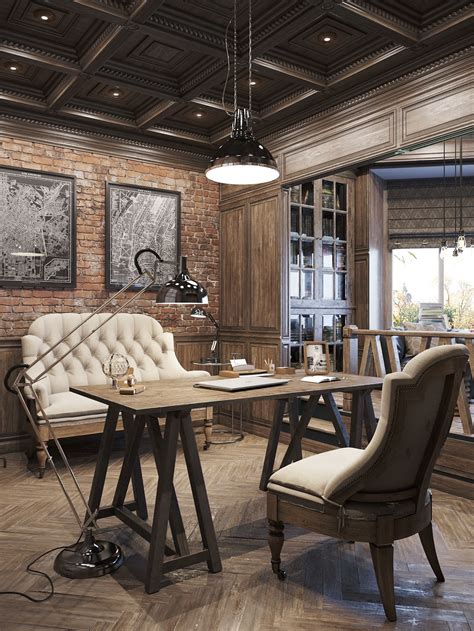 Vintage office for a private residence / Denis Krasikov | Rustic home ...