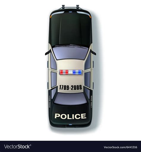 Police car top view Royalty Free Vector Image - VectorStock