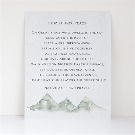 Prayer for Peace Native American Prayer Oh Great Spirit - Etsy