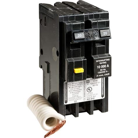 Square D Homeline 20 Amp 2-Pole GFCI Circuit Breaker HOM220GFIC - The ...