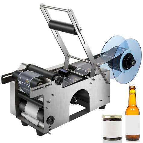 VEVOR MT-50 Semi-automatic Round Bottle Labeling Machine, Adjustable Bottle Labeler 50pcs/min ...