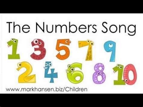 Counting Songs 1-10 for Children Numbers to Song Kindergarten Kids Toddlers Preschool Number ...