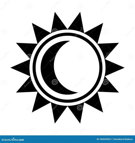 Moon and sun icon stock vector. Illustration of design - 106549525