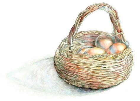 Print from Original Watercolor "Farm Fresh Eggs in a Basket" Kitchen ART, farm art, food ...