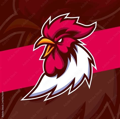 Rooster chicken head mascot logo design for esport sport logo design Stock Vector | Adobe Stock