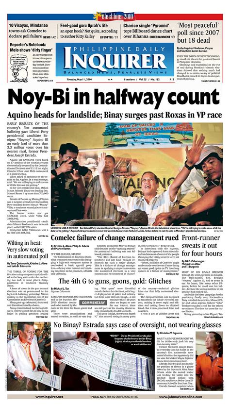 BLOGGING via TYPEWRITER. — Front page, Philippine Daily Inquirer ...