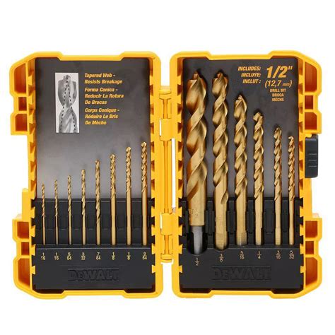 DEWALT Titanium Pilot Point Drill Bit Set (14-Piece) | The Home Depot ...