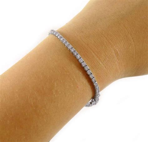 Women's Diamond 5ct 14k White Gold Tennis Bracelet 7.5"