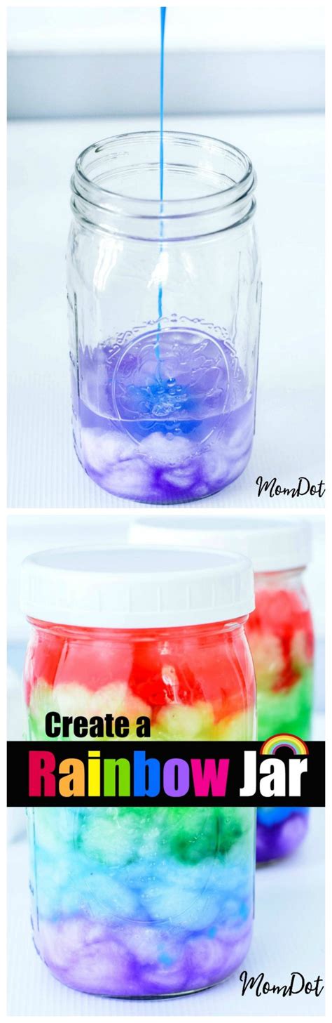 DIY Rainbow Jar Tutorial for Mason Jar Crafting - Momdot.com