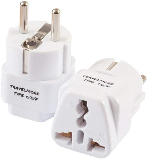 2 Pack European Travel Adapter Plug for European Outlets - Type C, Type ...