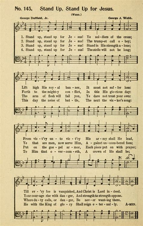 Stand Up, Stand Up for Jesus - Hymnary.org | Christian song lyrics, Gospel song lyrics, Hymns lyrics