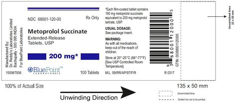 Metoprolol Succinate - FDA prescribing information, side effects and uses