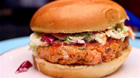 Easy Salmon Slaw Burger Recipe