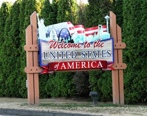 Welcome To The USA sign at the Border