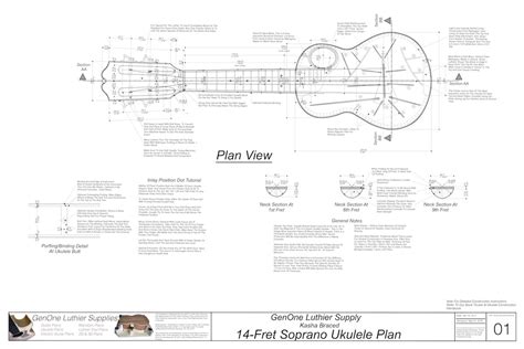 Soprano Ukulele Plans - GenOne Luthier Services