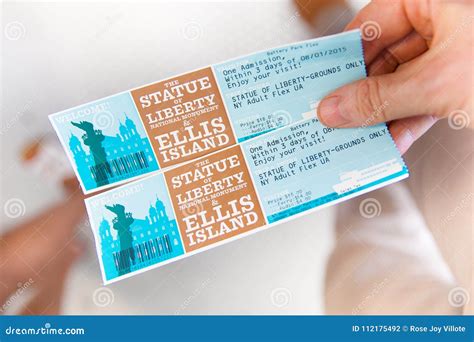 Statue of Liberty Paper Ticket To Ellis Island Editorial Photography - Image of attractions ...