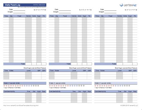 Food Log Template | Printable Daily Food Log